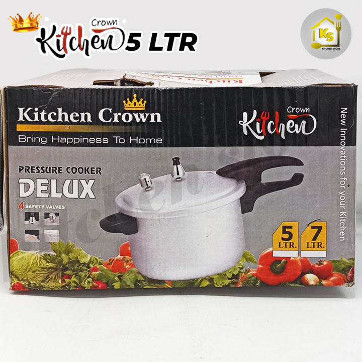 Kitchen%20Crown%205,%207,%209%20&%2011%20Ltr%20(Delux)%20Pressure%20Cooker%20Good%20Body%20-%20Pressure%20Indication%20Pin%20Pressure%20Control%20Weight%20-%20Image%202