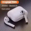i12 Double Wireless Bluetooth Hand Free with Power Bank AirPods Stereo Earphones White bluetooth ear phone for all cell phones use. 