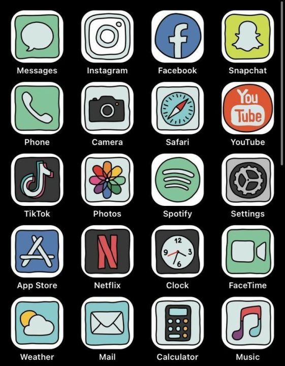 iPhone App Icon Stickers Social Media App Decals Laptop & Mobile Phone ...