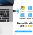 USB Bluetooth Adapter 5.0, Bluetooth Dongle Bluetooth USB Receiver Transmitter for Desktop Laptop PC, Supports Windows 7/8/8.1/10, Wireless Transfer for Mouse and Keyboard/Headset /Printer, Black. 
