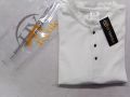 White High Quality 3 Button Henley Full Sleeve T-shirt For Mens by HY Textile. 