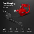 Cafele Retractable 3 in 1 Usb Cable For iPhone Micro USB Type C Cable Fast Charging Portable Cable lighting usb c. 