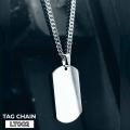 [LT002] Plain Silver Stainless Steel Tag Chain Pendant Necklace for Men Stainless Steel Daily Wear Plain Silver Tag Pendant Necklace for Men and Boys. 