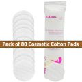 Pack of 80 Cosmetic Cotton Pads for Face. 100% Cotton Makeup Pads for Procedures. Facial Makeup Remover. 