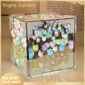 Enigma- Infinity Mirror Effect Lamp Handmade Tulips Cube Mirror Lamp Soft Glow Night Light for Romantic Desktop Decoration Easy to Install Diy Flower Lamp Tulip Cloud Lamp. 