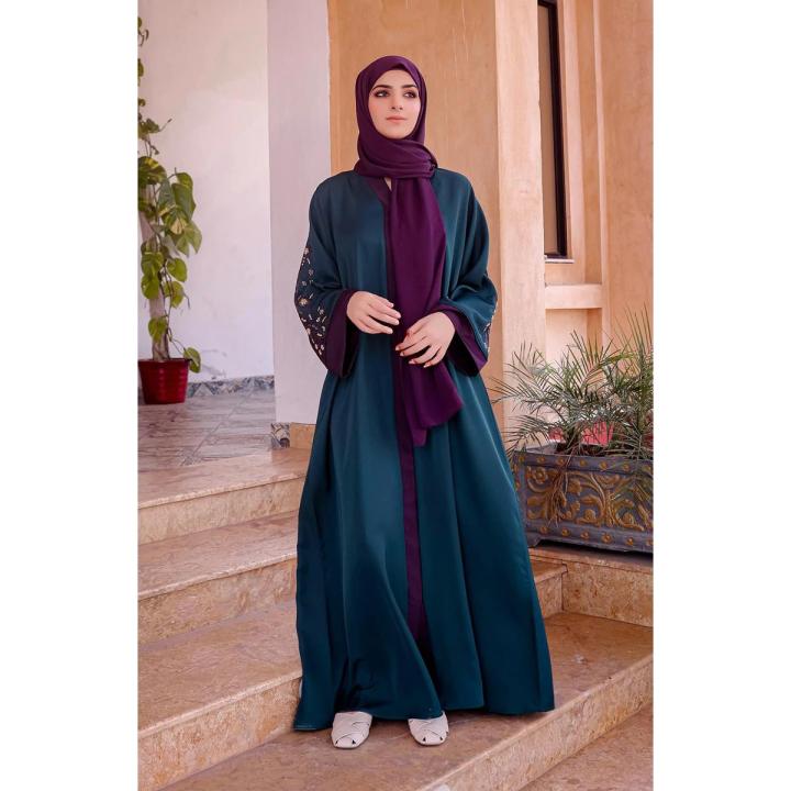 SEA GREEN EMBELLISHED ABAYA