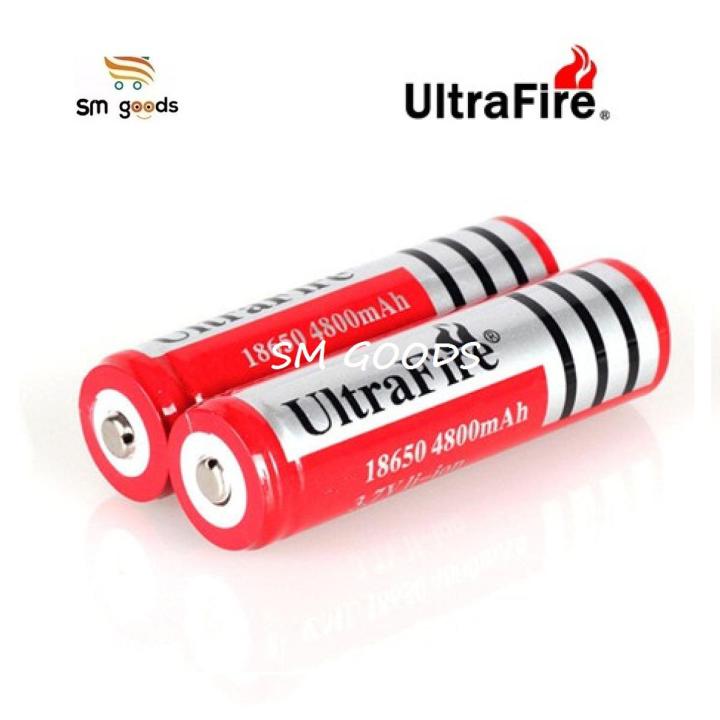Pack of 2 - Ultrafire 3.7V 18650 Li ion Battery 4800mAh Rechargeable Lithium Battery for Flashlights Lasers and Power Bank