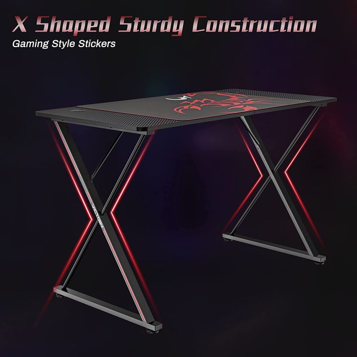 Gaming%20Desk%2047%20Inch,PC%20Gaming%20Table,%20X%20Shaped%20Gaming%20Computer%20Desk%20%20Home%20Office%20Desk%20with%20Cup%20Holder%20&%20Headphone%20Hook,Black%20(Customised)%20-%20Image%204