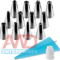 Cakeware 14 Pcs Cake Decorating Set Frosting Icing Piping Bag Tips with Steel Nozzles  Cake Ware 14 Pieces Cake Piping Nozzle Tools Set  Decorating Kit Icing Tips Pastry Bags Piping Bag Frosting Bags Baking Decorating Supplies. 