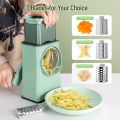 Tabletop Hand Chopper Rotating Manual Vegetable Slicer Machine 3 Blades | Vegetable Cutter & Onion / Fruit Slicer | All in One Chopper for Household Kitchen Cheese Grater. 