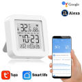 WiFi Temperature and Humidity Sensor Tuya Smart Home Device with LCD Screen APP Remote Monitor. 