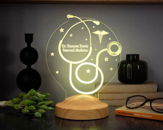 Unique Gift for Doctor, Stethoscope as a 3D Lamp, Thank You Gift for Doctor, Personalized Gift, Perfect for Clinic