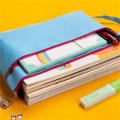 Filing Products Cloth Zipper File Bag Canvas Cloth Zipper Bag Book Pencil Pen Case Colorful Double Layer File Folder. 