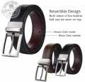 2 in 1 Double Sided Black & Brown Turning Buckle Belt for Men.. 
