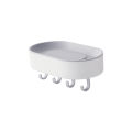 Self-Adhesive Soap Holder with Hooks Box Shape eco Friendly Household Plastic Bathroom Drain Soap Tray Dispenser Wall Accessories  AC23 AC-BA. 