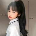 Synthetic Natural Long Curly Ponytail Wig Big Wavy Grab Clip Pony Tail for Girls. 