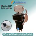 16mm DC & AC Stainless Steel ON OFF Electronic Key Switch 3 pin 2 way with 2 Keys Square Lock Key Switch. 