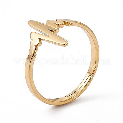 Geometric Wave Love Heartbeat ECG Lifeline Pulse Heartbeat Band Ring for Boy Girls Couple Ring