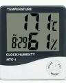 Indoor Room LCD Digital Thermometer Alarm Clock HTC-1 White. 