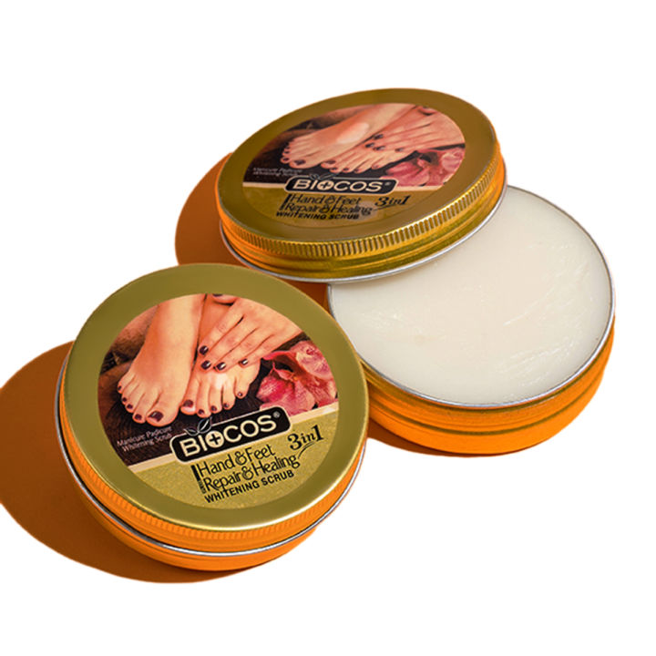 Biocos Hand & Feet Whitening Repair Heeling Scrub 50GM