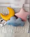 Fancy Decorative Soft Velvet Pack Of 3 Kids Room Cushion-Baby Cot Pillows-Babies Carry Nest Nursery Cushion Star Moon And Cloud Shape. 