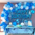 Happy Birthday Decoration Set: Birthday Foil, 30 Balloons, , 1 Stars or Hearts, 1 Curtain (6ft by 3.5ft) - Perfect for Birthday Themes, Boys & Girls Parties!. 