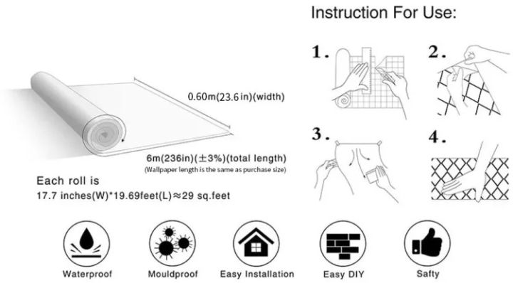 Kitchen%20Decor%20Waterproof%20Oilproof%20Wallpaper%20Peel%20And%20Stick%20Roll%20Wall%20Stickers%20Self-Adhesive%20Home%20Decor%20For%20Kitchen%20cabinets%20Wall%20White%20-%20Image%203