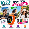 Y60 Smart Watch Sports Version | 7+1 Straps Stylish Watch Bands | Smart Watch for Men & Women | Fitness Sports & Daily Use. 