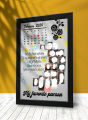 Moon Shape Customized Picture Photo Frame, Customized Frame with Calendar + Customized Message with upto 16 Pictures in Moon Shape, Customized Wall Mount Frame, Customized Photo Frame, Birthday Gift, Anniversary Gift, Wedding Gift, Gift for Friends. 