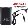 2 in 1 Charger Cable + Rechargeable Battery Pack for Xbox 360 Wireless Controller. 