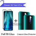 Xiaomi Redmi Note 8 Pro Full Black 9D Tempered Glass Edge to Edge Full Glue Screen Protector + Back Camera 9H Gorilla Flexible Protector For Mi Note8 Pro. 