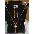 Necklace Complete SET Stylish Gold Plated Necklace Fancy Fashion Jewellery Women Necklace pearl Necklace Necklace/Locket/Pendants for Girls/Women Gold Plated Chain For Girls Unique Necklace design Gold Plated , Best Gift For Girls for Friends Couple .3 pc. 