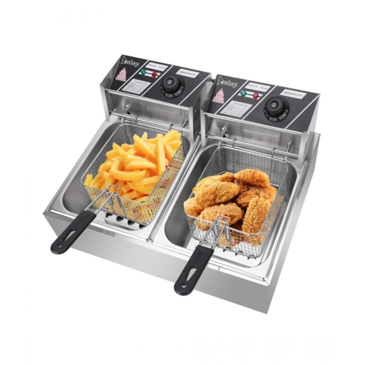 Commercial 12L Electric Dual Tank Deep Fryer