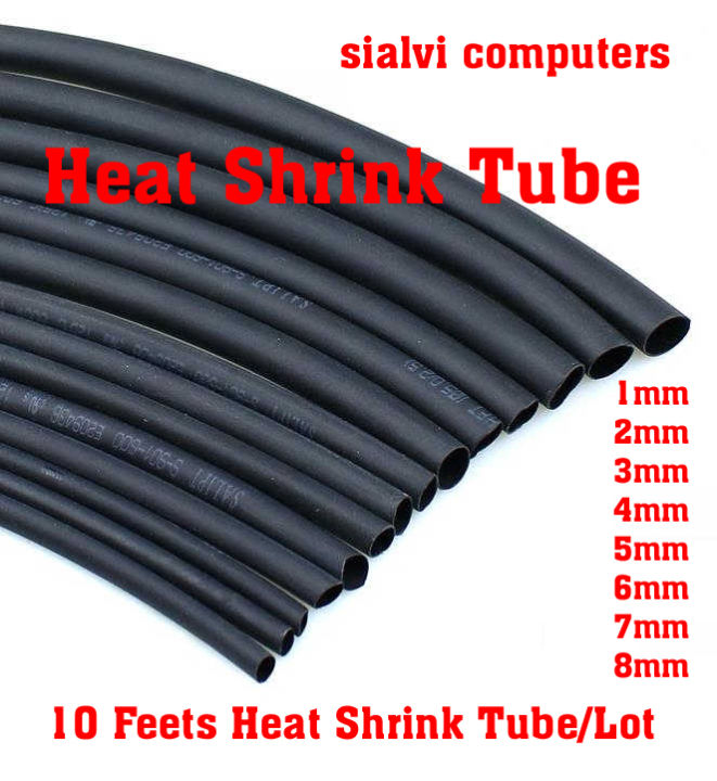 10 Feets Heat Shrink Tube 1mm To 8mm Heat Shrink Sleeving Tube Heat Shrink Tubing Shrinkable Wrap Sleeve Kit top Electronic Multiple Sizes to Choose from