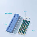 8 in 1 Pens Storage Box With 5 Pencils 1 Eraser and 1 Ruler Kawaii Stationery Storage Box Desk Organizer School Supplies Gifts. 