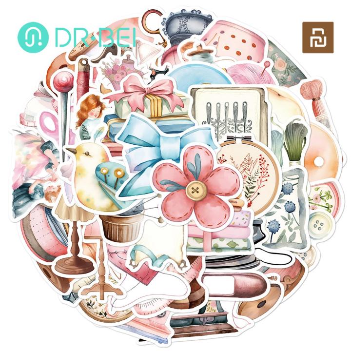 Fade Resistant Sewing Stickers 50pcs Cute Sewing Theme Stickers for ...