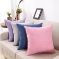 Home Cotton And Linen Cushion Cover 40x40 Solid Color Yellow Gray Blue Green White Home Decorative Anti-Dirty Pillows Case Sofa. 