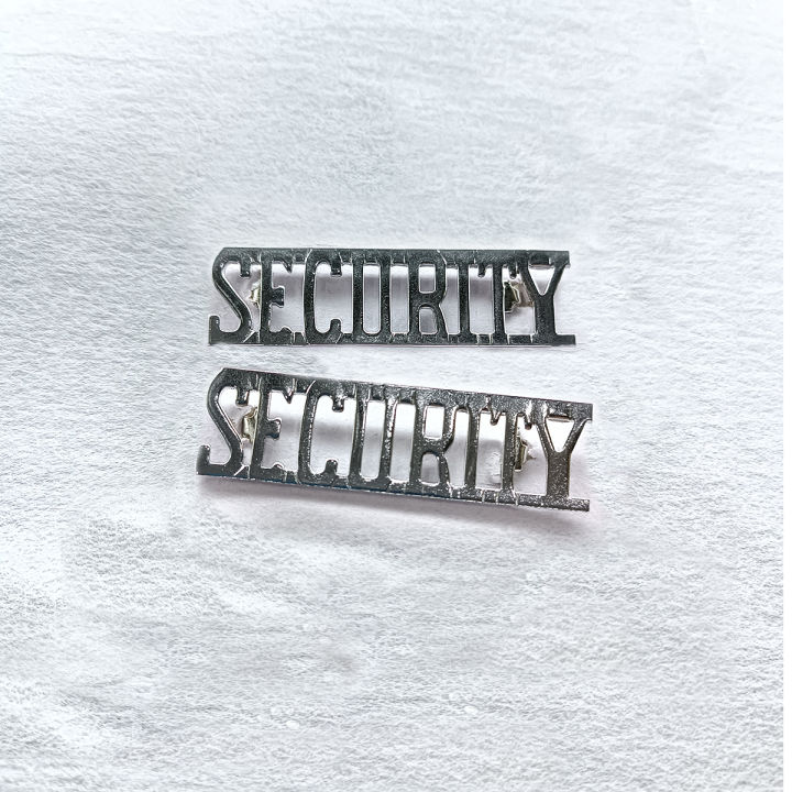 Security guard shoulder Badges pair of metallic badges in good quality security uniform accessories