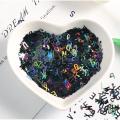 2 grm Holo Sequins Glitter Nail Art / Epoxy Fillings DIY Resin Mixed Size Letter Design Shape Flakes Tips Manicure black 3d Nail Accessories. 