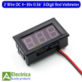 2 Wire DC 4v-30v 3 Digit digital display voltage meter 0.56 inch digital voltmeter indication Red display by Electrica. 