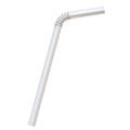 [100pcs/pack] PP White Flexible Drinking Straw for Juice/Cold Drink/Shakes. 