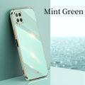 icasecover for Samsung Galaxy A12 Back Cover Luxury 6D Plating Frame Shiny Bling Phone Pounch Soft Silicone Square Phone Case. 