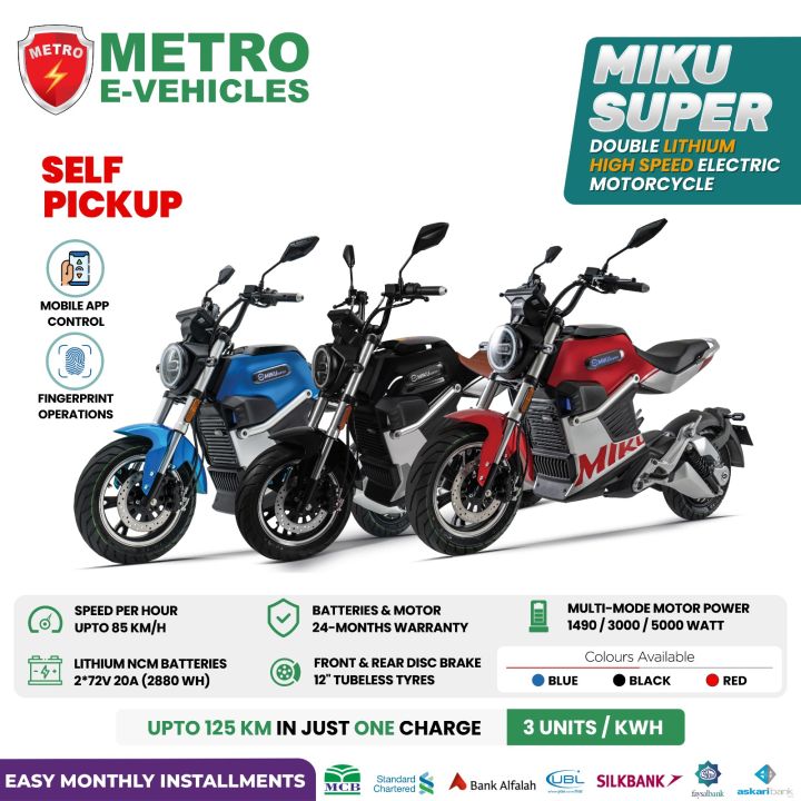 METRO MIKU SUPER Electric Motorcycle - Red / Blue / Black