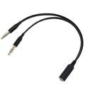 Headphone Audio Splitter 3.5mm TRRS 4 Pole Female Socket To 2 TRS Male Pin Jack With Mic Supported Cable For Gaming PC Laptop Handfree Headset Adapter. 