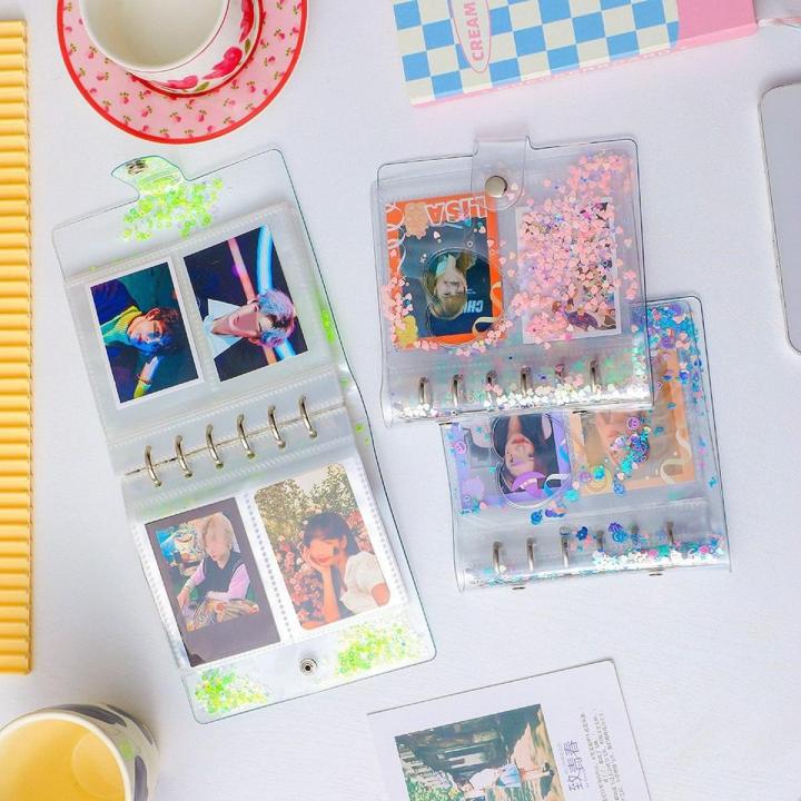 【NEW】 Glitter Sequin Binder Photocard Holder Transparent 3/5 Inches Photo Album Kpop Idol Cards Collect Book Star Chaser Storage Album