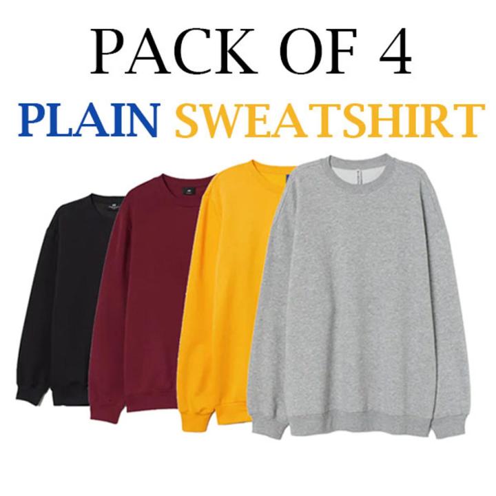 Pack of 4 Plain Sweatshirt For Men Women Daraz.pk