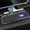 Magnesium T25 Wired Luminous Key Mouse Metal Keyboard Mouse Suit Suspension Mechanical Feeling Backlight Game Office. 