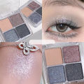4-Color Glitter Blue Eyeshadow Palette Matte Pearl Shimmer Acrylic Smoky Purple Eye Shadow Palette Long Lasting Makeup Cosmetic. 