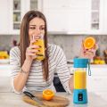 OASIS BLUE Mini Jucier Machine - USB Rechargeable Mini Portable Juicer Blender with 6 Blades - Personal Size Power Mixer for Fresh Fruits, Shakes, and Smoothies - Food Grade 380ml Water Bottle - Ideal for Gym, Outdoor Use - Portable Juicer Cup. 