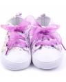 Pair of Canvas Shoes For Babies - Purple & White. 
